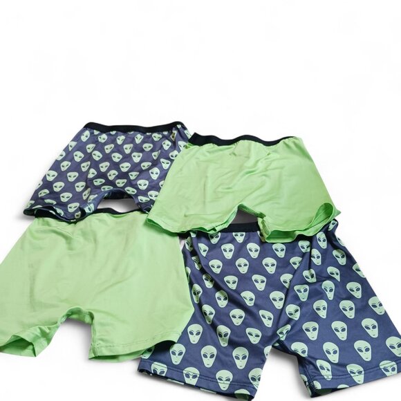 Set of 4 Boys Athletic Works Alien Underwear – Size M – Neon Green - Picture 2 of 6